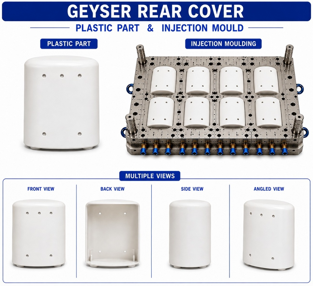 Geyser Plastic Rear Cover Mould and Moulding Service